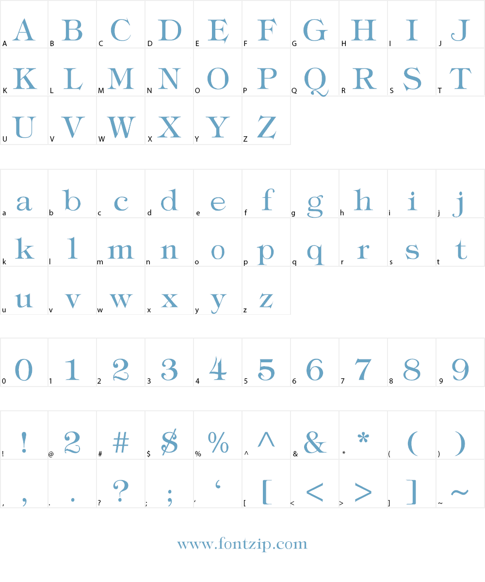 Typography times Font Character